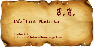 Bálint Nadinka névjegykártya